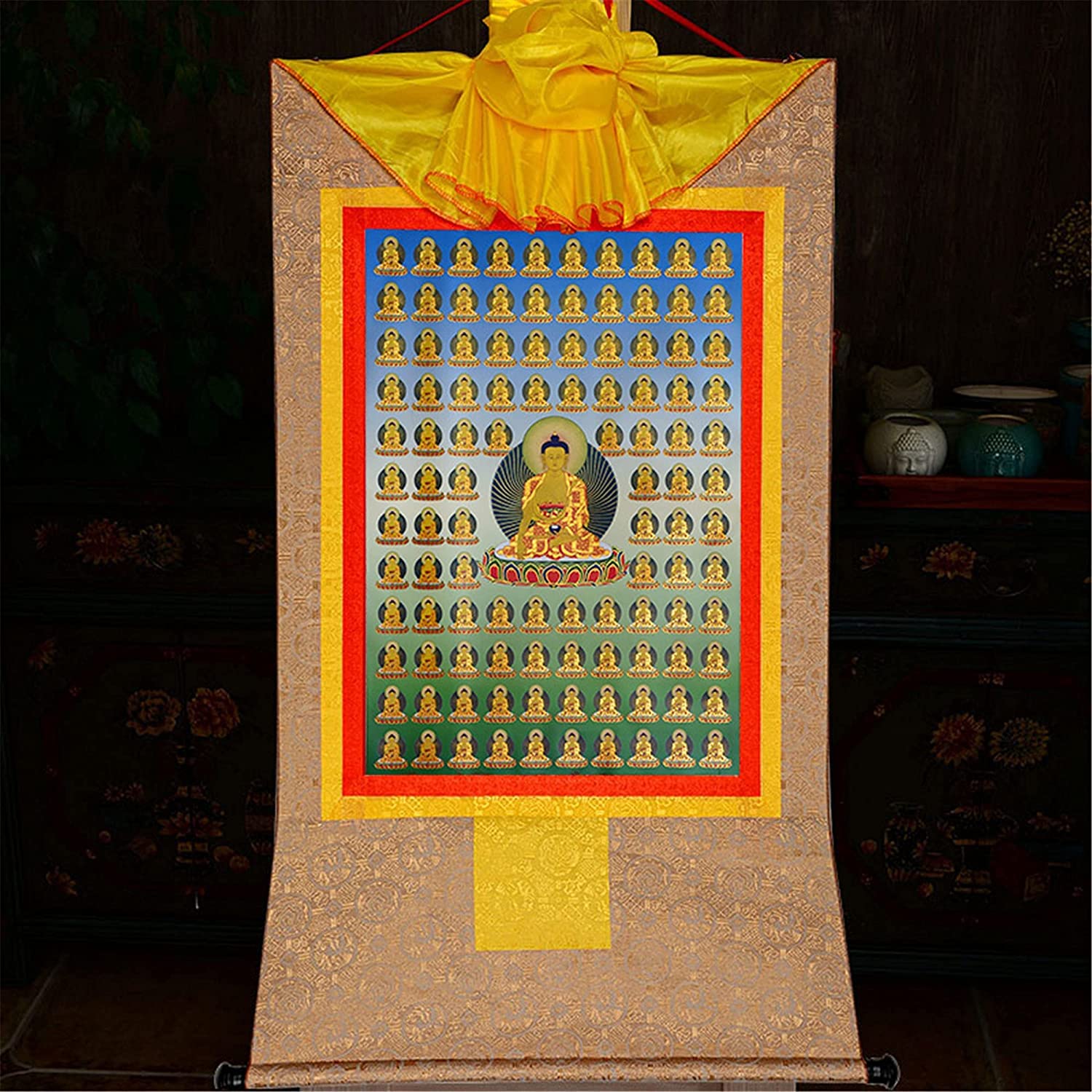 Amazon｜仏教タペストリー、チベット タンカ、100 釈迦